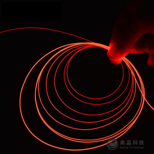 Fine diameter side light emitting fiber